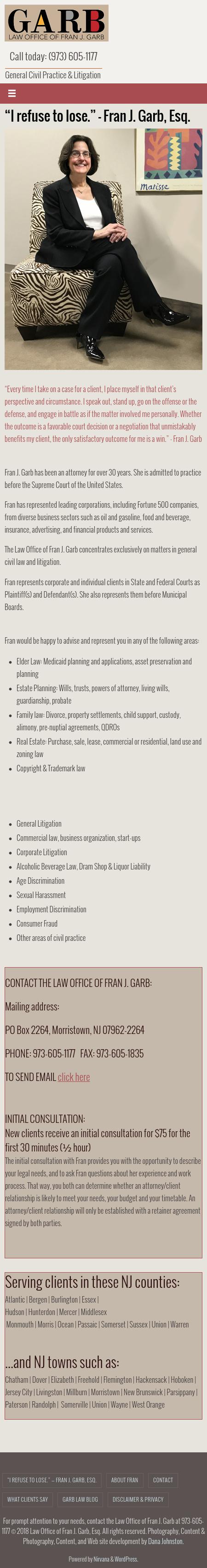 Law Office of Fran J. Garb - Morristown NJ Lawyers