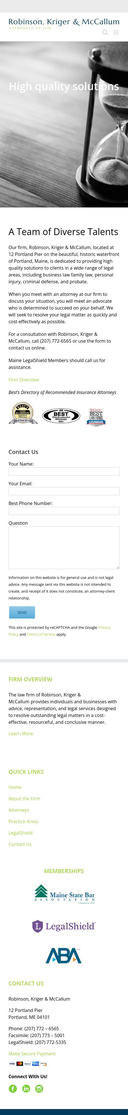 Robinson, Kriger & McCallum - Portland ME Lawyers