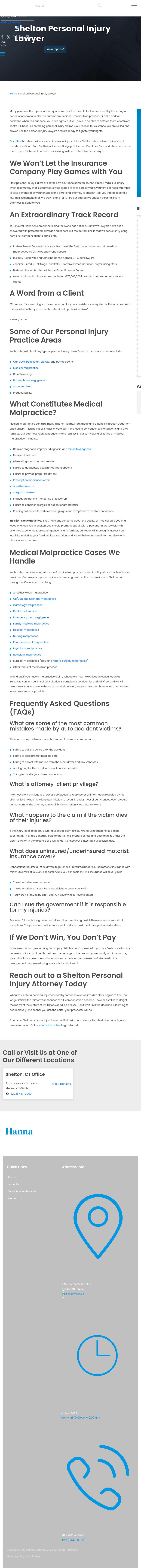 Berkowitz Hanna Malpractice & Injury Lawyers - Shelton CT Lawyers